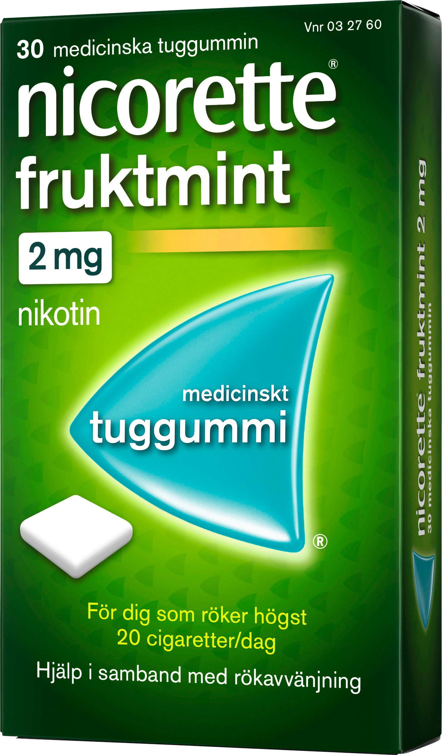 Nicorette Fruktmint Medicinskt Tuggummi 2 mg 30 st