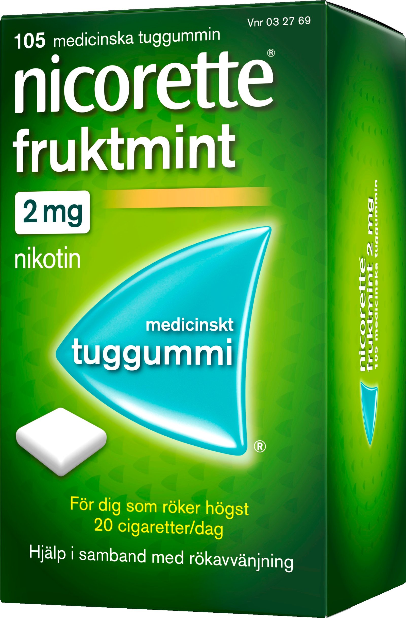 Nicorette Fruktmint Medicinskt Tuggummi 2 mg 105 st
