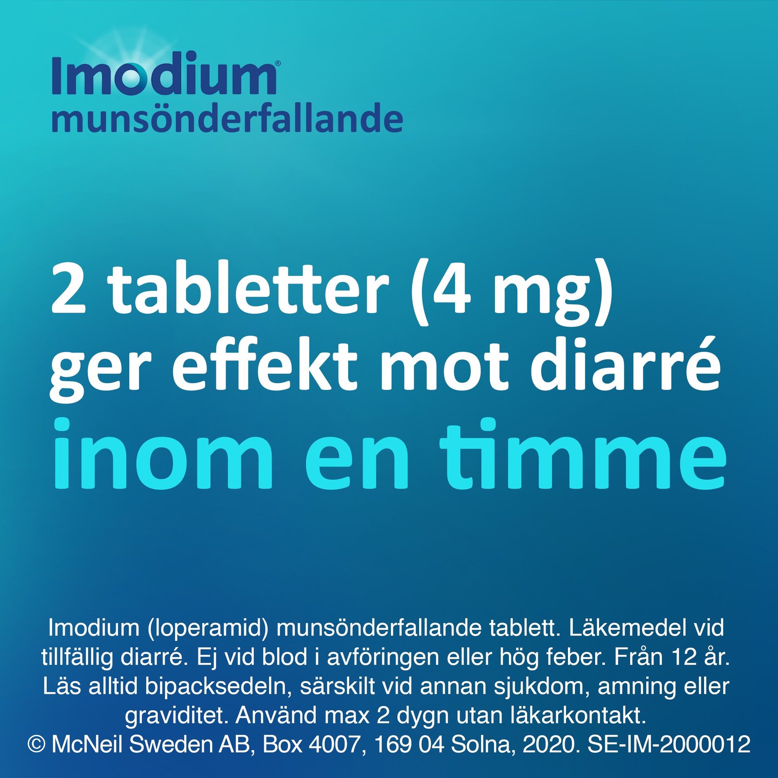 Imodium Munsönderfallande Tabletter 2mg 12 st