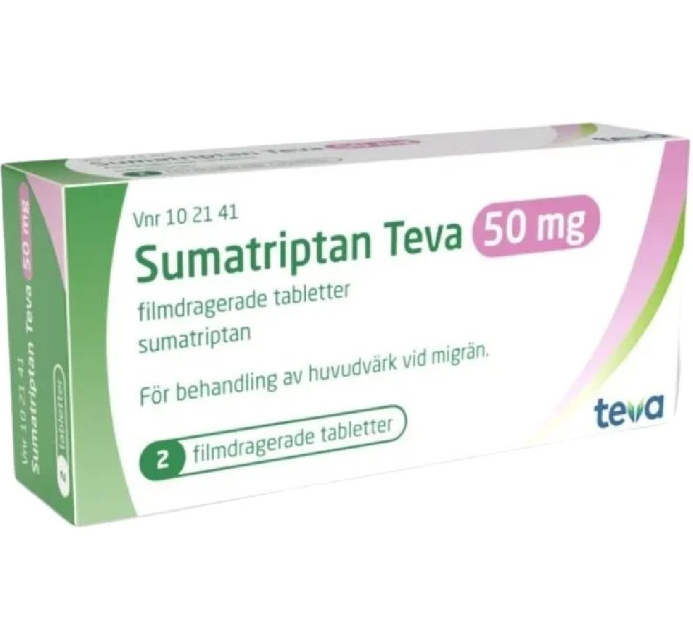 Sumatriptan Teva 50mg 2 tabletter