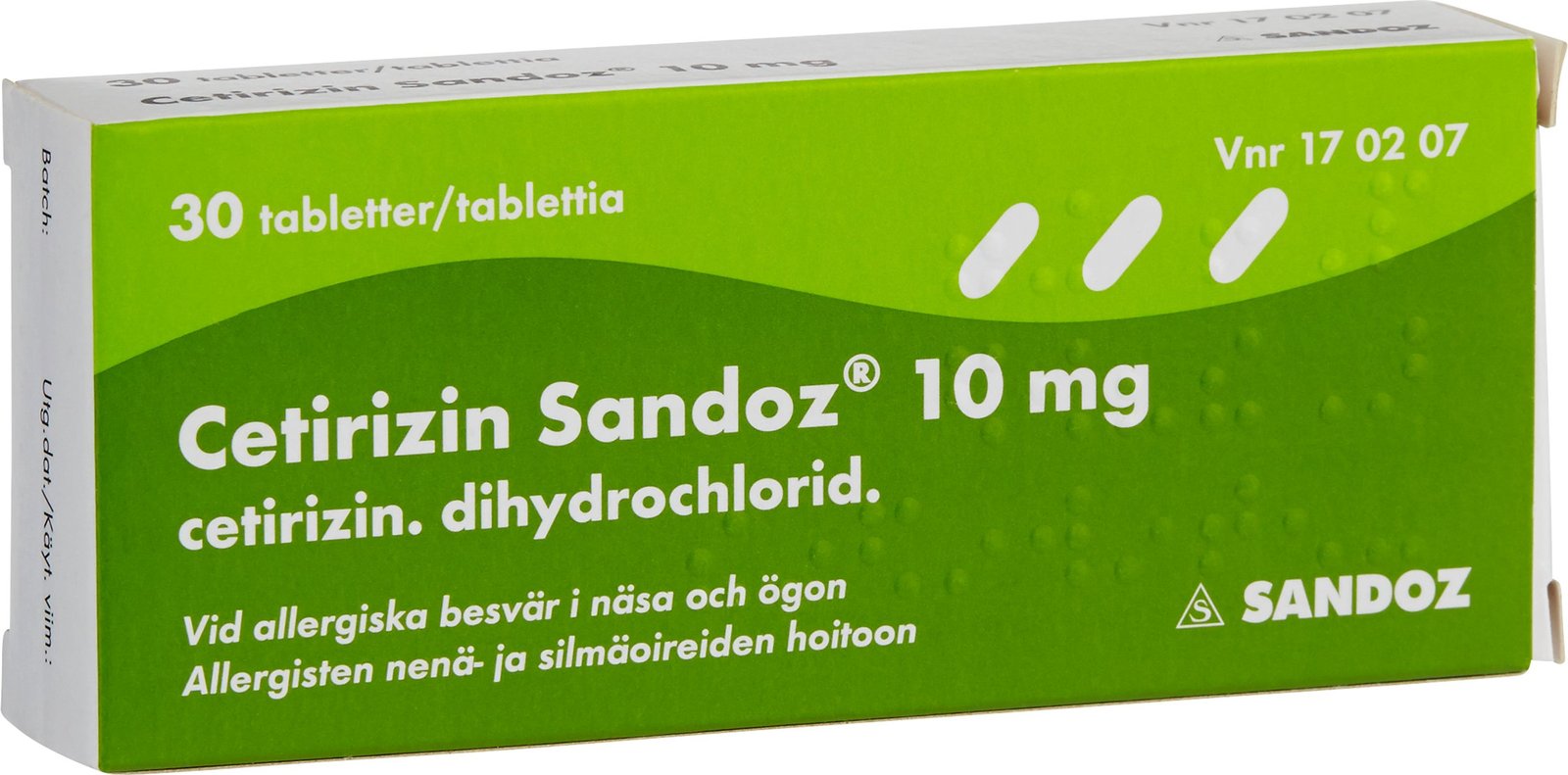 Cetirizin Sandoz 10mg 30 st