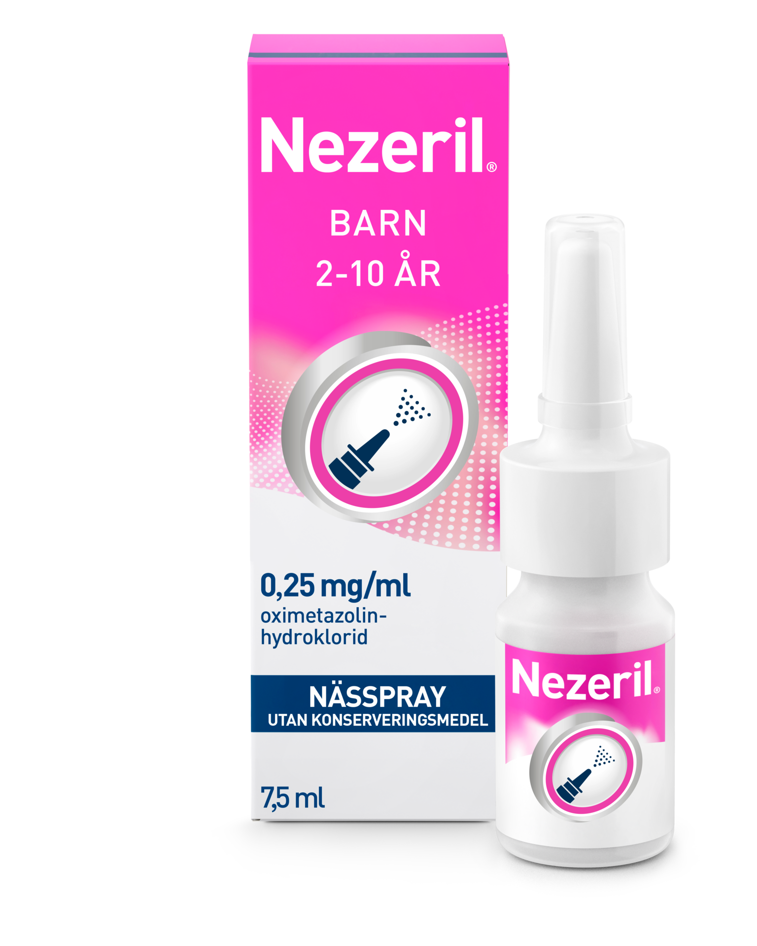 Nezeril 0,25mg/ml Nässpray (utan konserveringsmedel) 7,5 ml