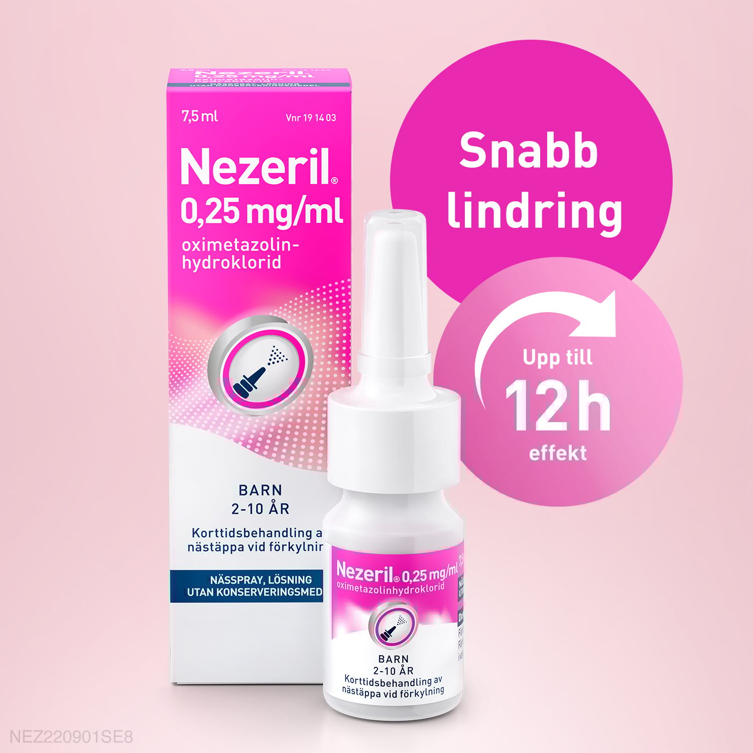 Nezeril 0,25mg/ml Nässpray (utan konserveringsmedel) 7,5 ml