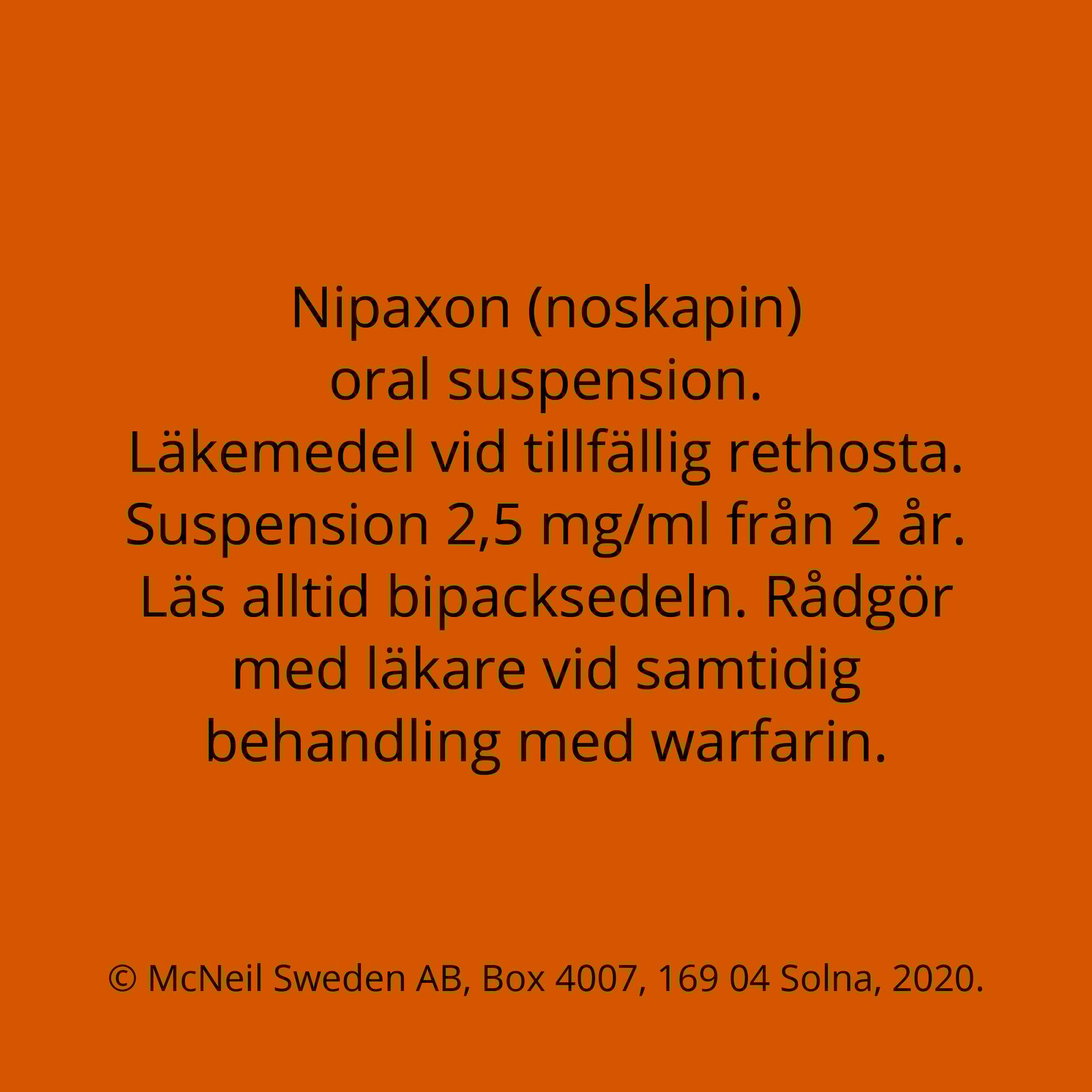 Nipaxon oral suspension 2,5mg/ml, 100ml