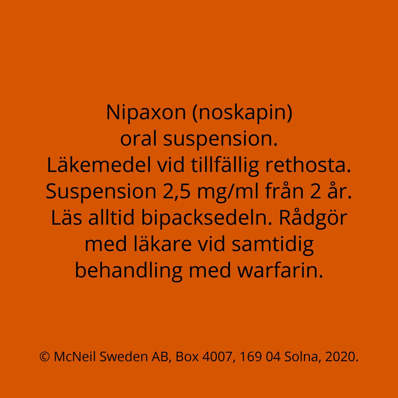 Nipaxon oral suspension 2,5mg/ml, 100ml