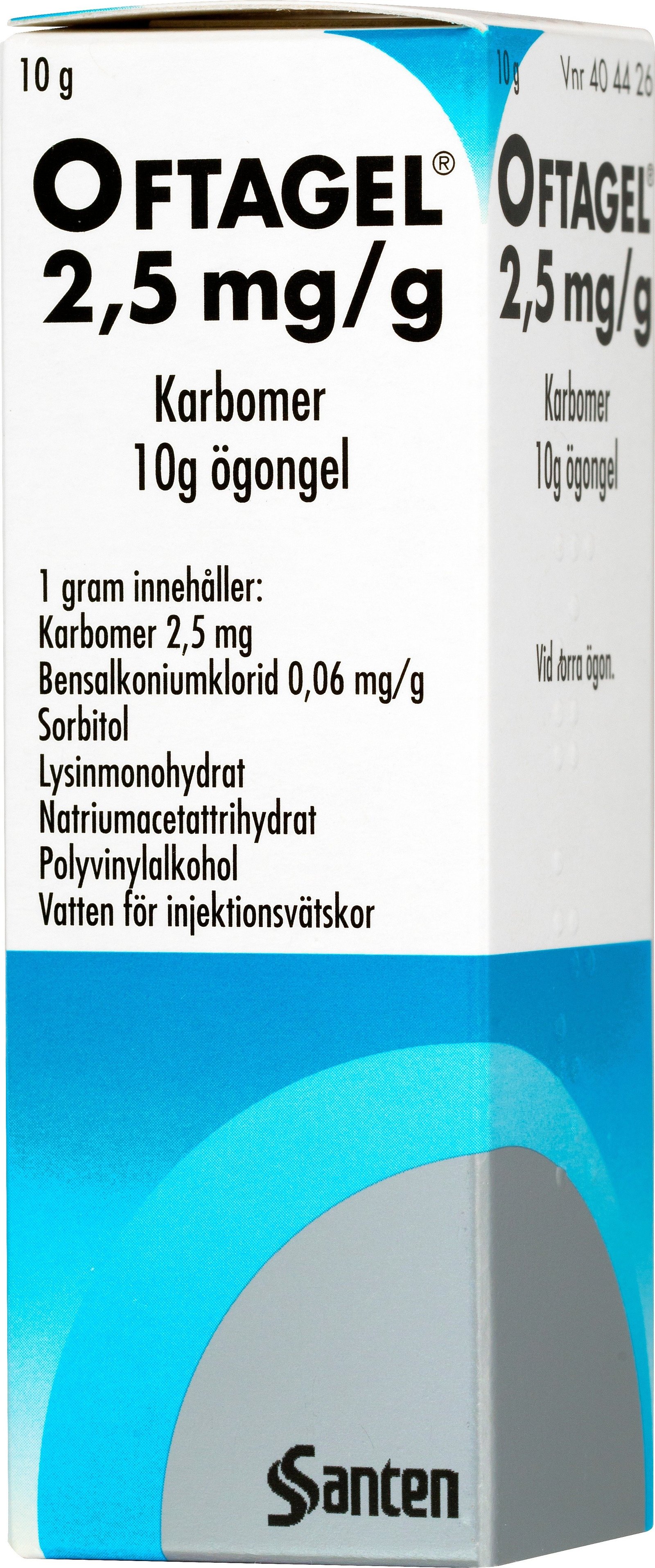 Oftagel Ögongel 2,5 mg/g flaska 10 g
