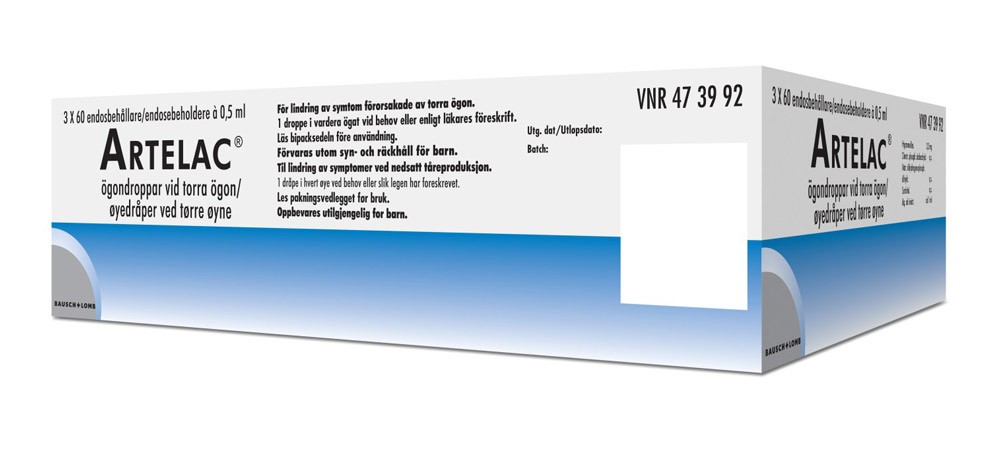 Artelac ögondroppar, lösning i endosbehållare 0,5 ml, 180 st