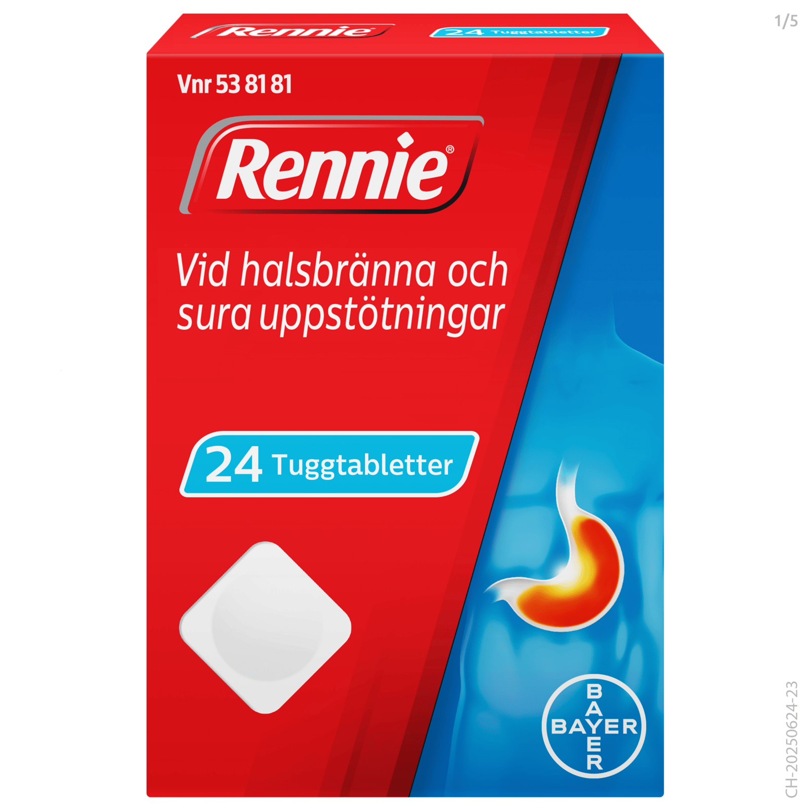 Rennie 680 mg/80 mg 24 tuggtabletter