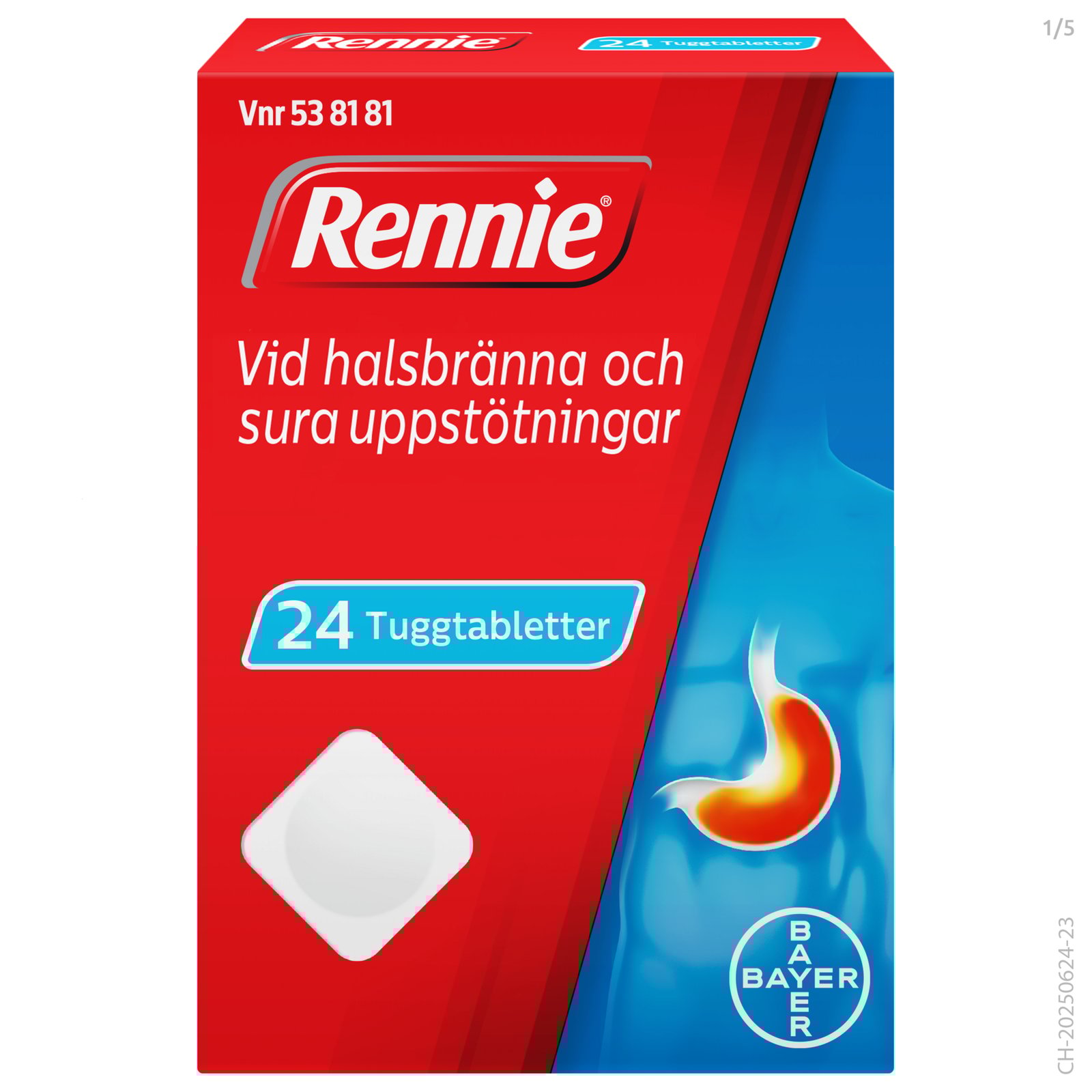 Rennie 680 mg/80 mg 24 tuggtabletter