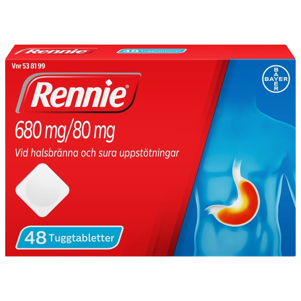 Rennie 680 mg/80 mg 48 tuggtabletter