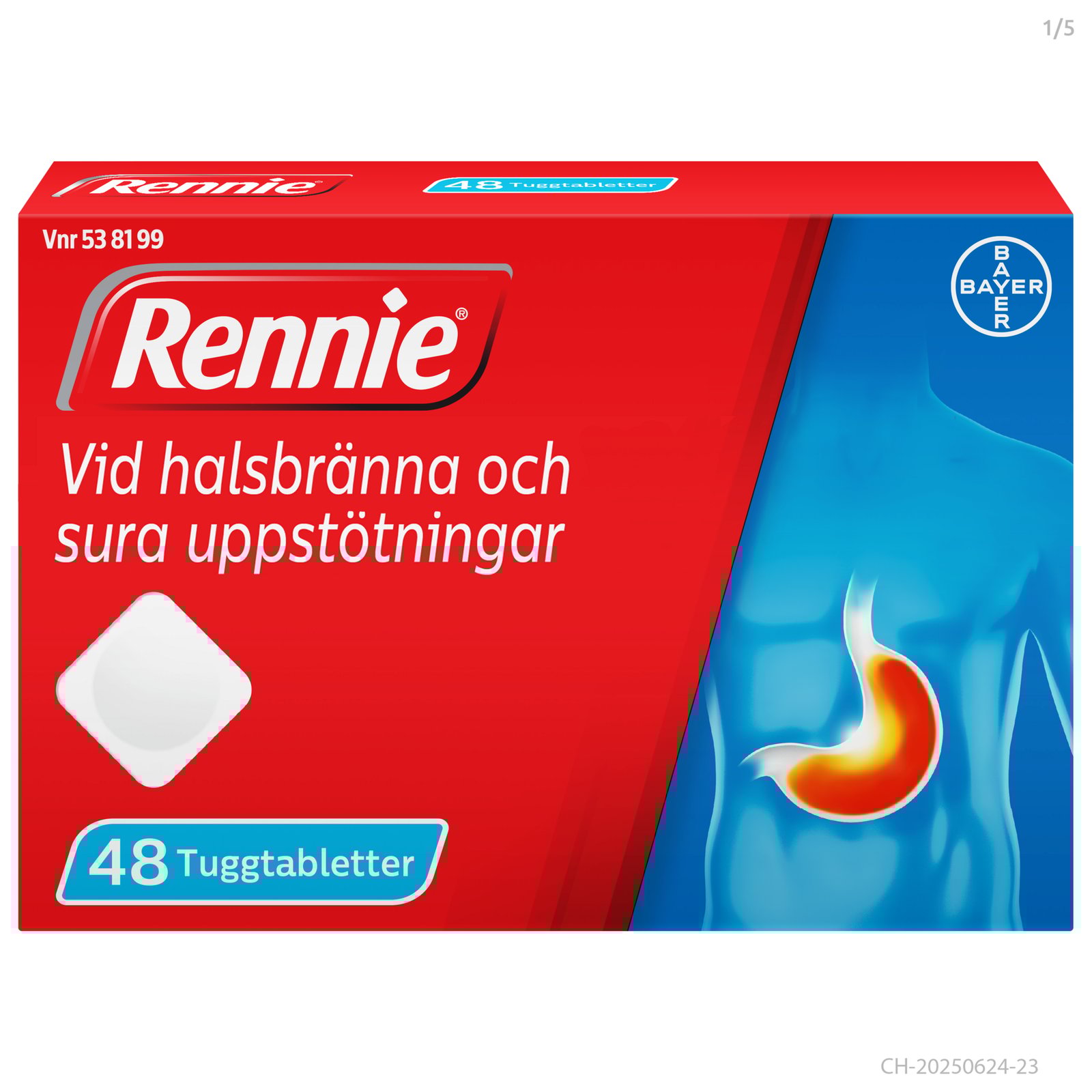Rennie 680 mg/80 mg 48 tuggtabletter