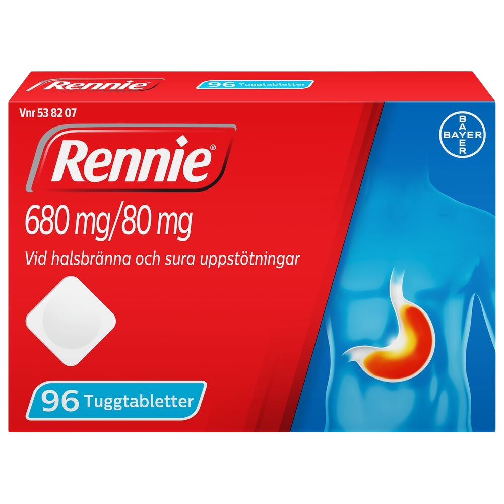 Rennie 680 mg/80 mg 96 tuggtabletter
