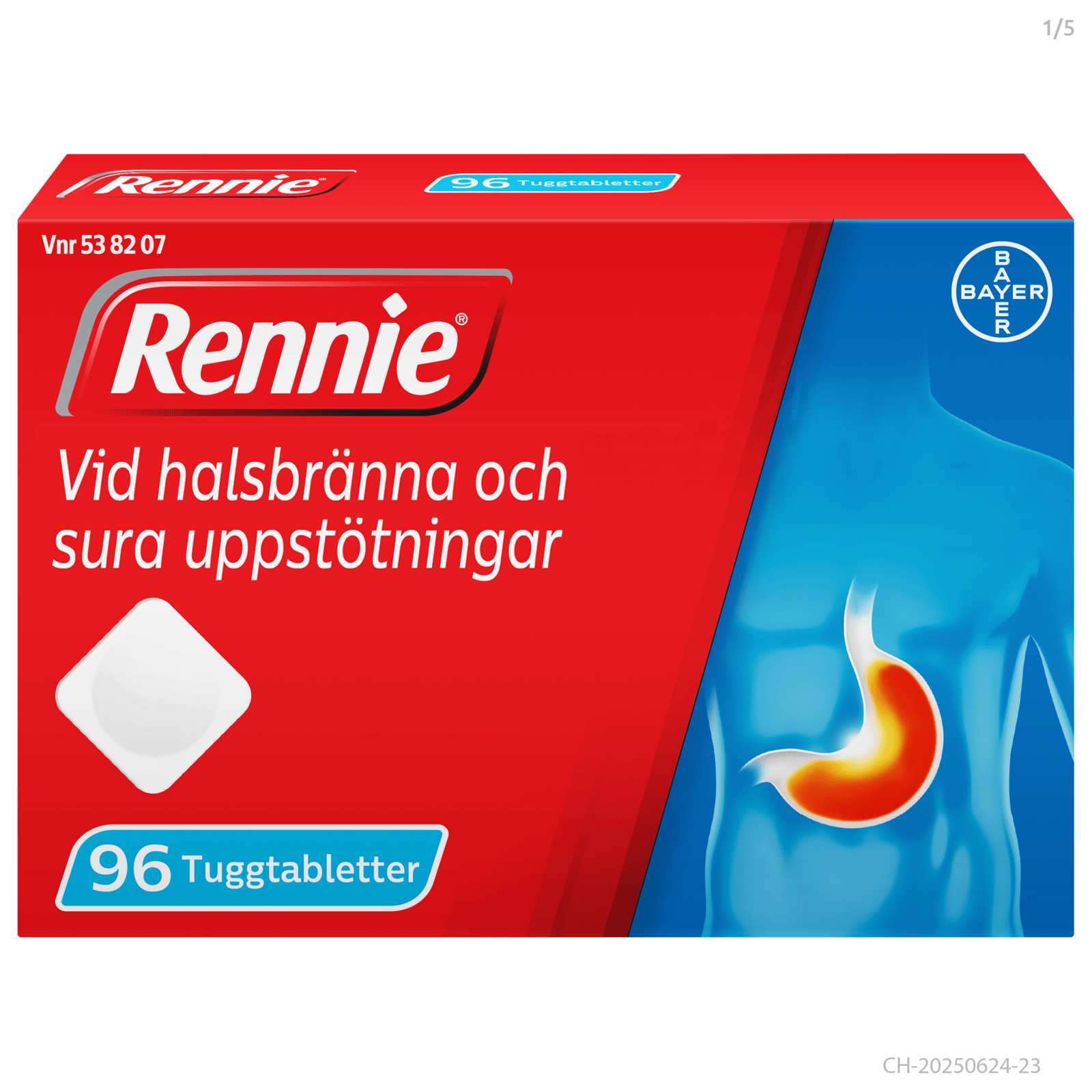 Rennie 680 mg/80 mg 96 tuggtabletter