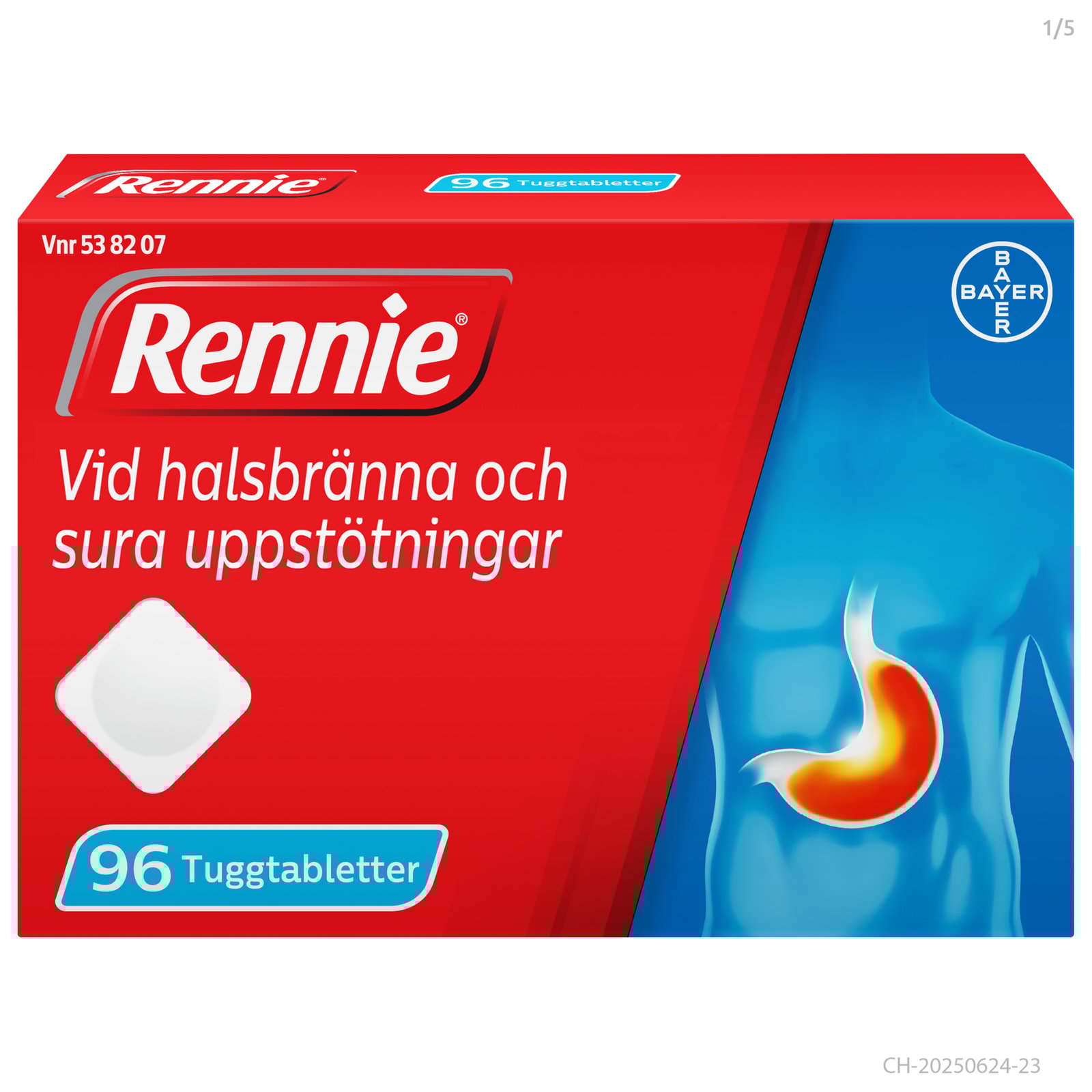 Rennie 680 mg/80 mg 96 tuggtabletter