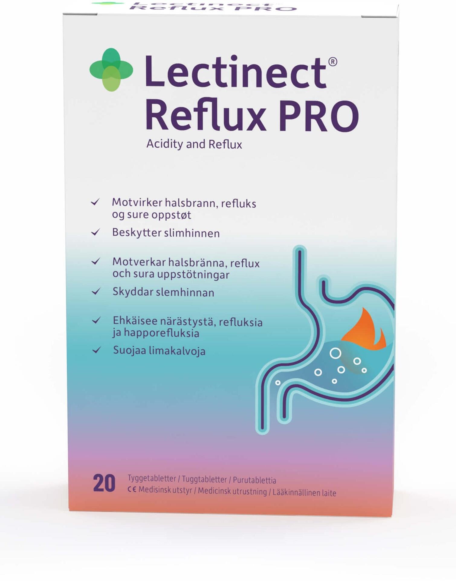 Lectinect Reflux PRO 20 tabletter