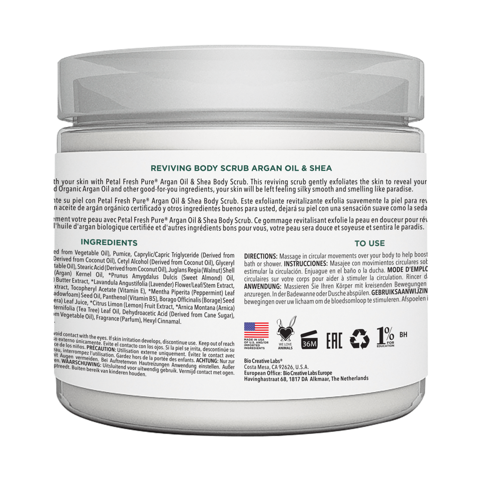 Petal Fresh Pure Argan Shea Body Scrub 473 ml