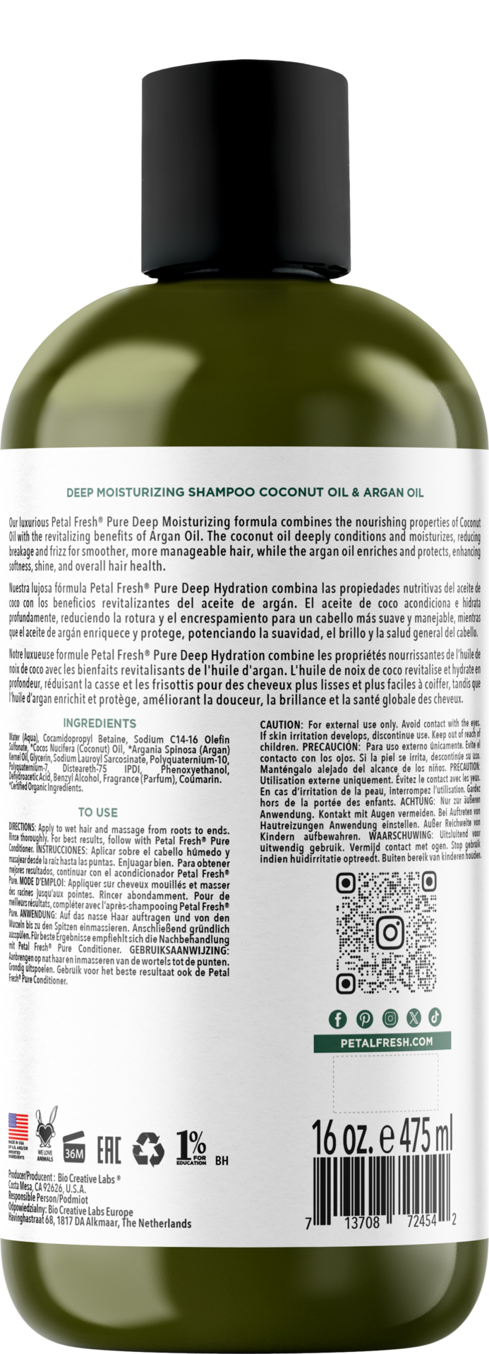 Petal Fresh Pure Coconut & Argan Oil Shampoo 473 ml