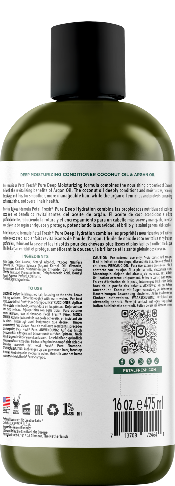 Petal Fresh Pure Coconut & Argan Oil Conditioner 473 ml