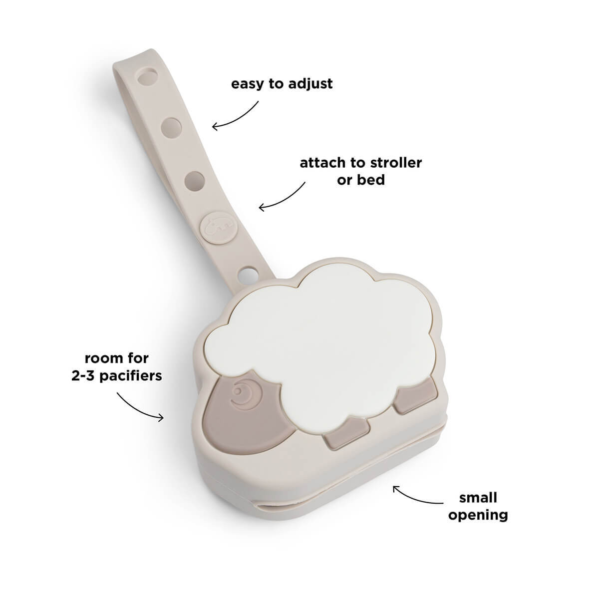 Done by Deer Silicone Pacifier Pouch Sheepy Sand