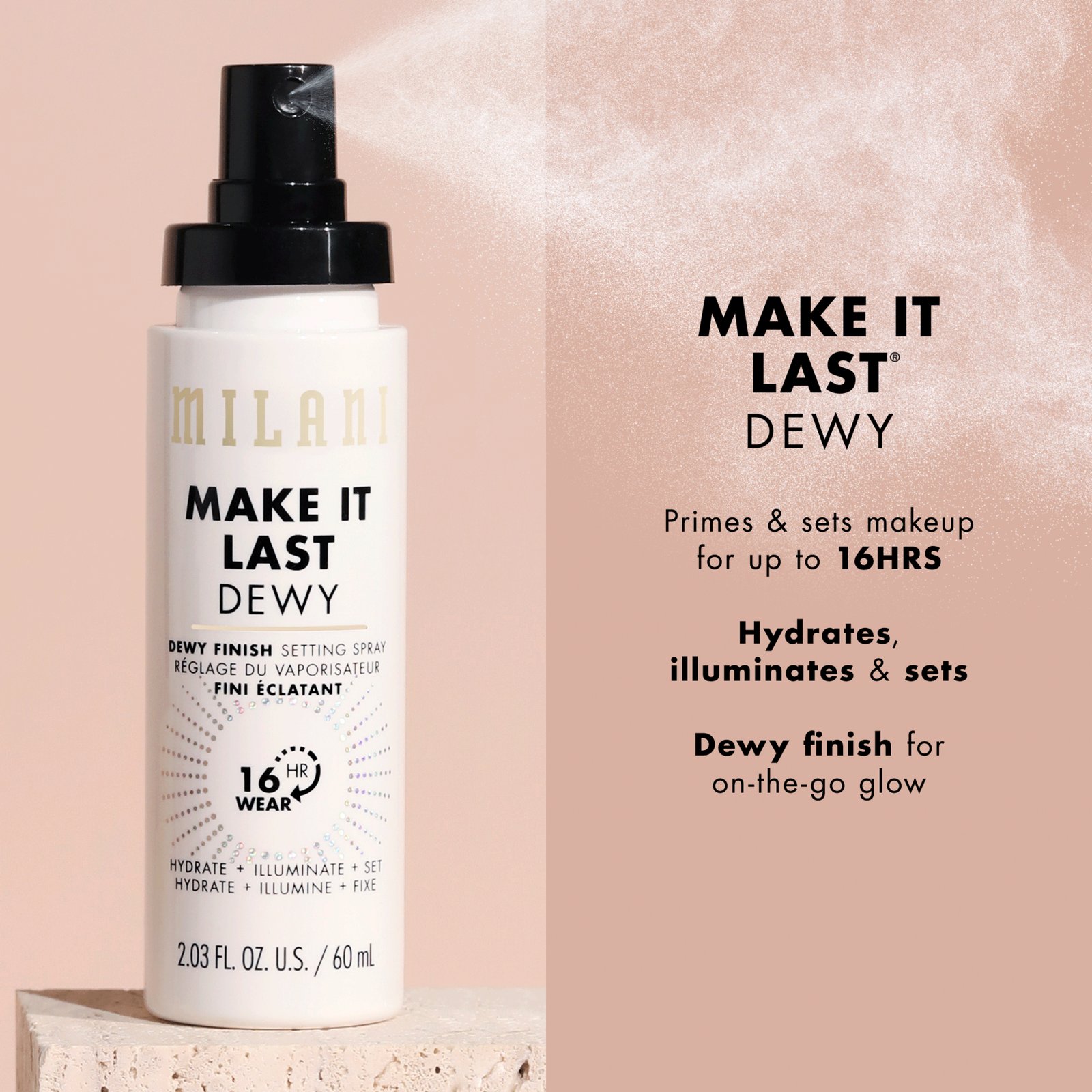 Milani Cosmetics Make It Last Dewy Finish Setting Spray 60 ml