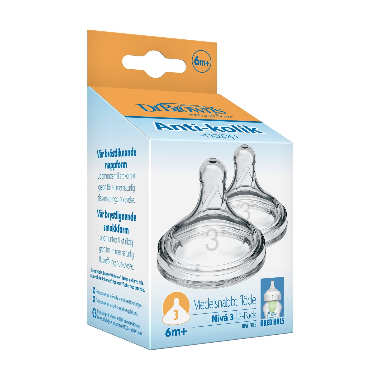 Dr.brown´s Options+ Wide-Neck Stl 3 Dinapp 2 st