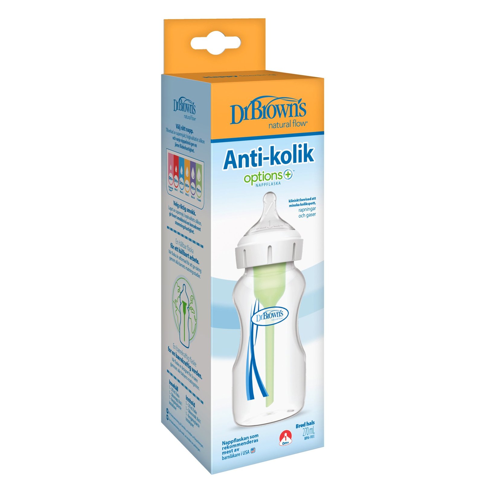 Dr.Brown´s Options+ Anti-colic Wide-Neck  Nappflaska 270 ml