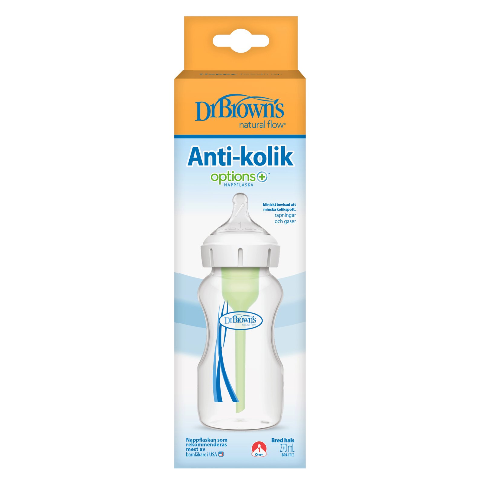 Dr.Brown´s Options+ Anti-colic Wide-Neck  Nappflaska 270 ml