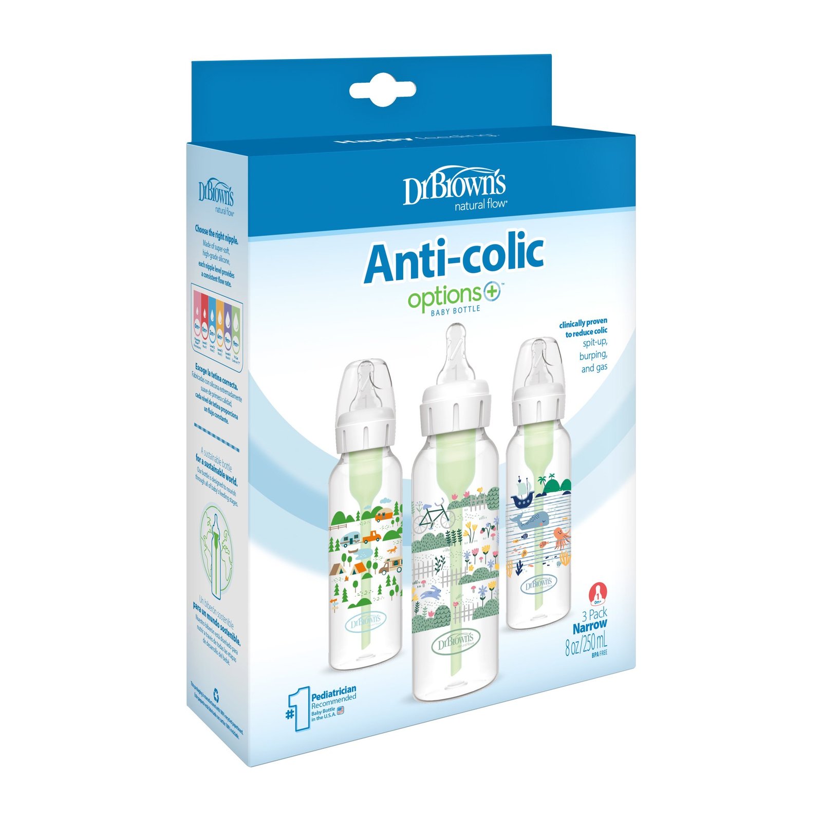 Dr.Brown 250ml NN Opt+ Landscape Bottle 3-pack