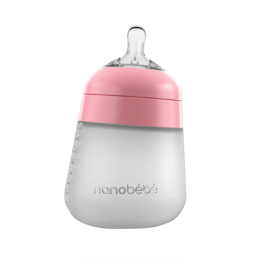Nanobébé Flexy silikonflaska Anti-kolik Rosa 270ml