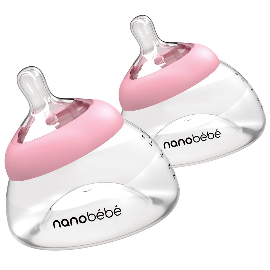 Nanobébé Bröstmjölksflaska Anti-kolik 150 ml Rosa 2 st