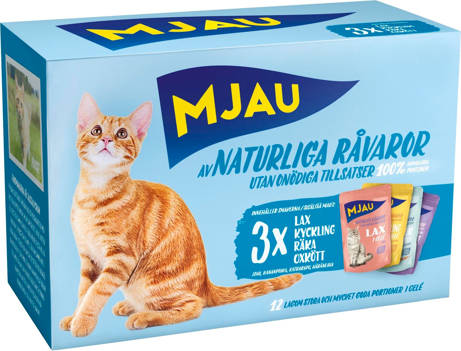 Mjau Pouch Multipack Kött- & Fiskmakeri Gelé 12 st x 85 g