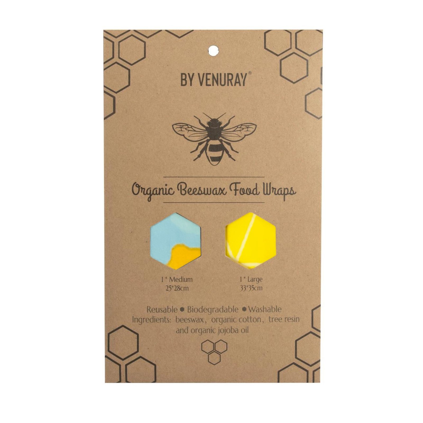 Venuray Bivaxduk Citron & Mönster 2-pack