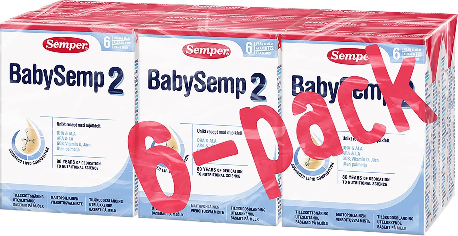 Semper Mjölkersättning BabySemp 2 6-pack