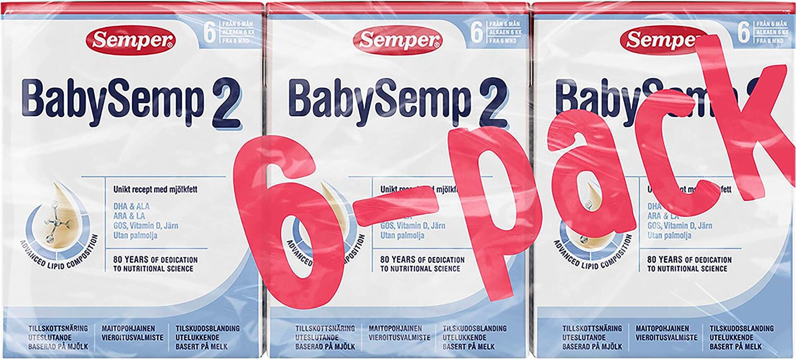 Semper Mjölkersättning BabySemp 2 6-pack