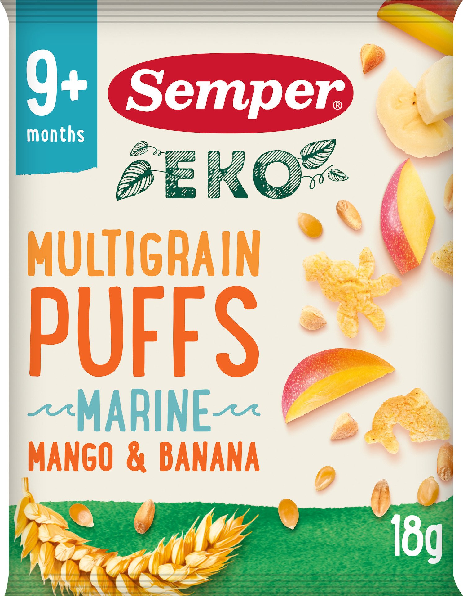Semper Multigrain Puffs Marine Mango & Banana EKO 18 g