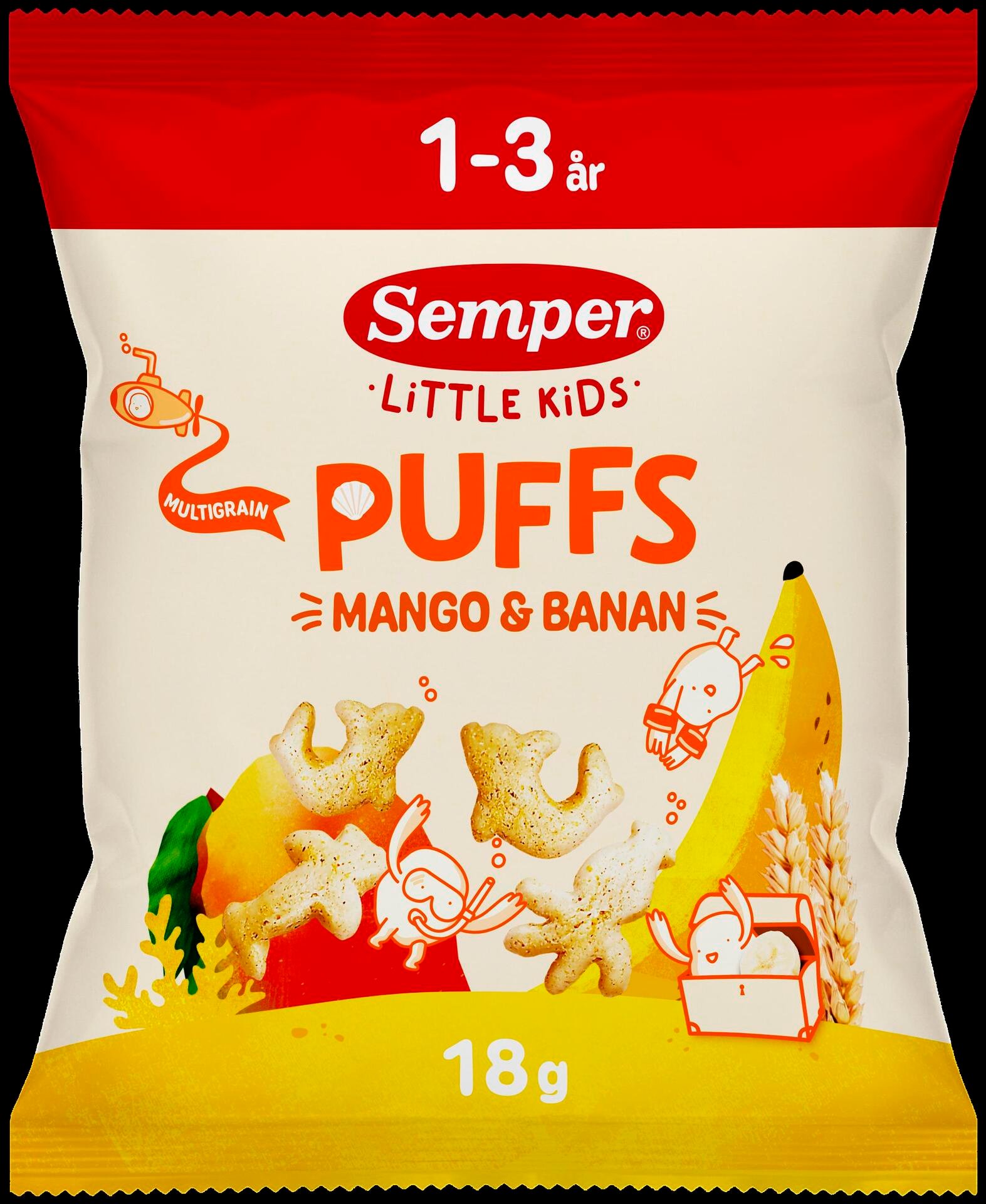 Semper Multigryn Puffs Mango Barn 1-3 år 18 g