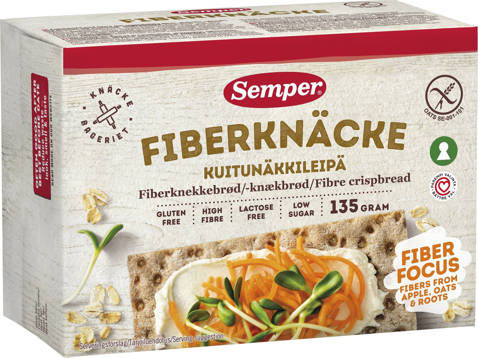 Semper Fiberknäcke Glutenfritt 135g