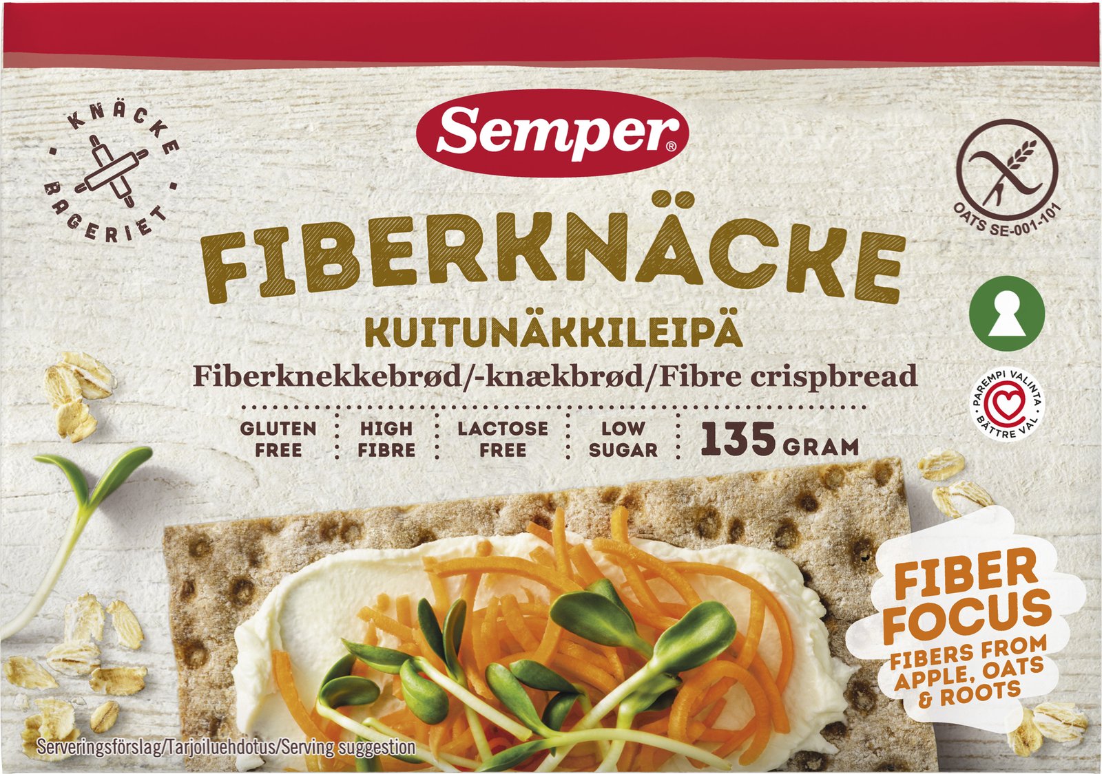 Semper Fiberknäcke Glutenfritt 135g