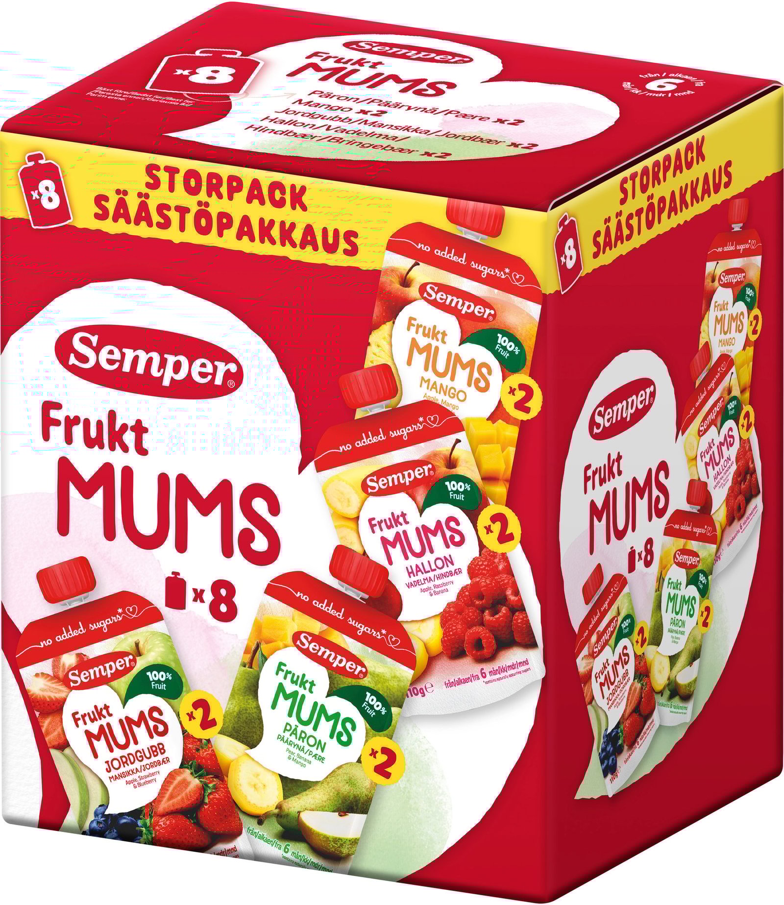 Semper Fruktmums Mix 6 månader 8 st