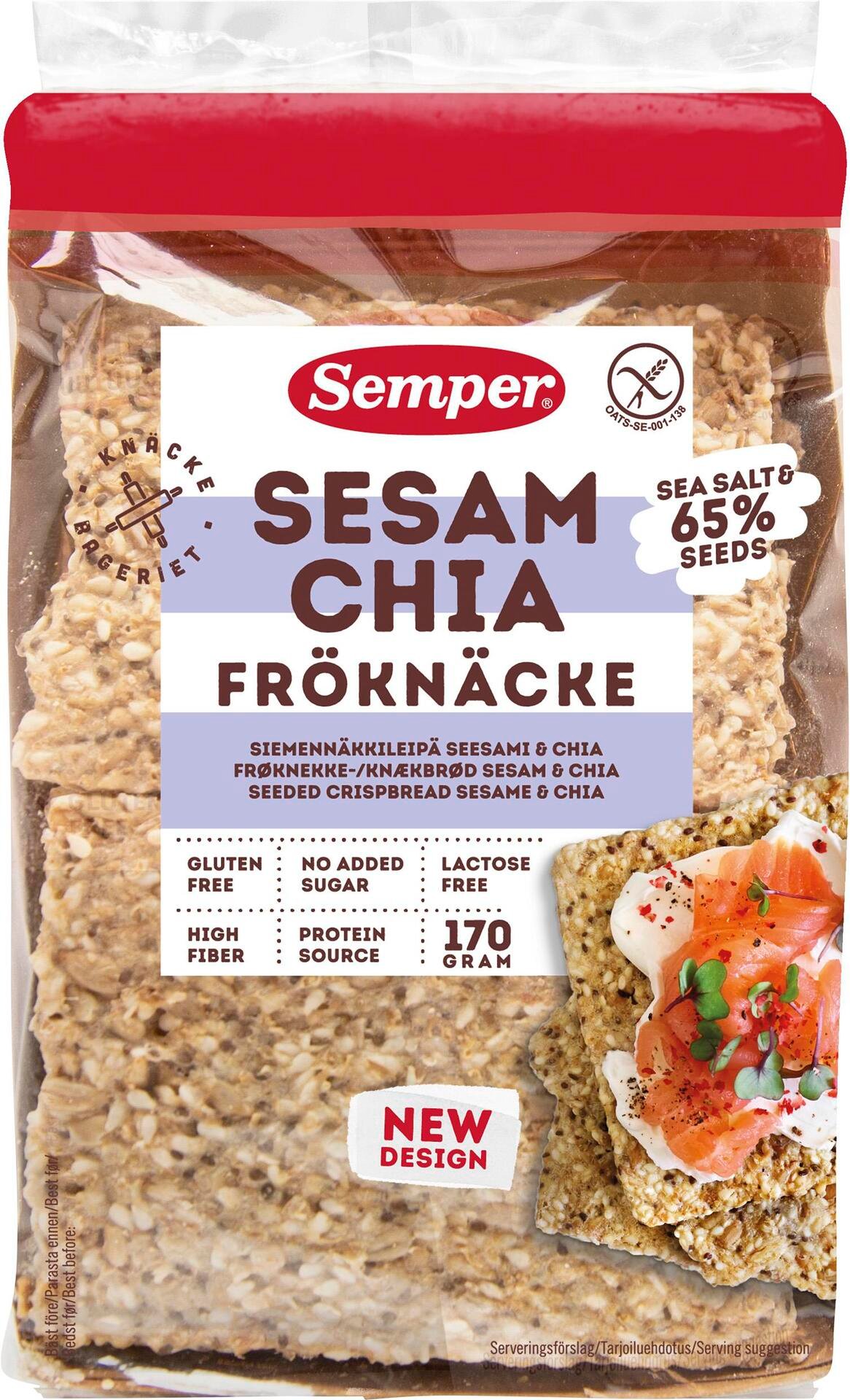 Semper Fröknäcke Sesam & Chia Glutenfri 170 g