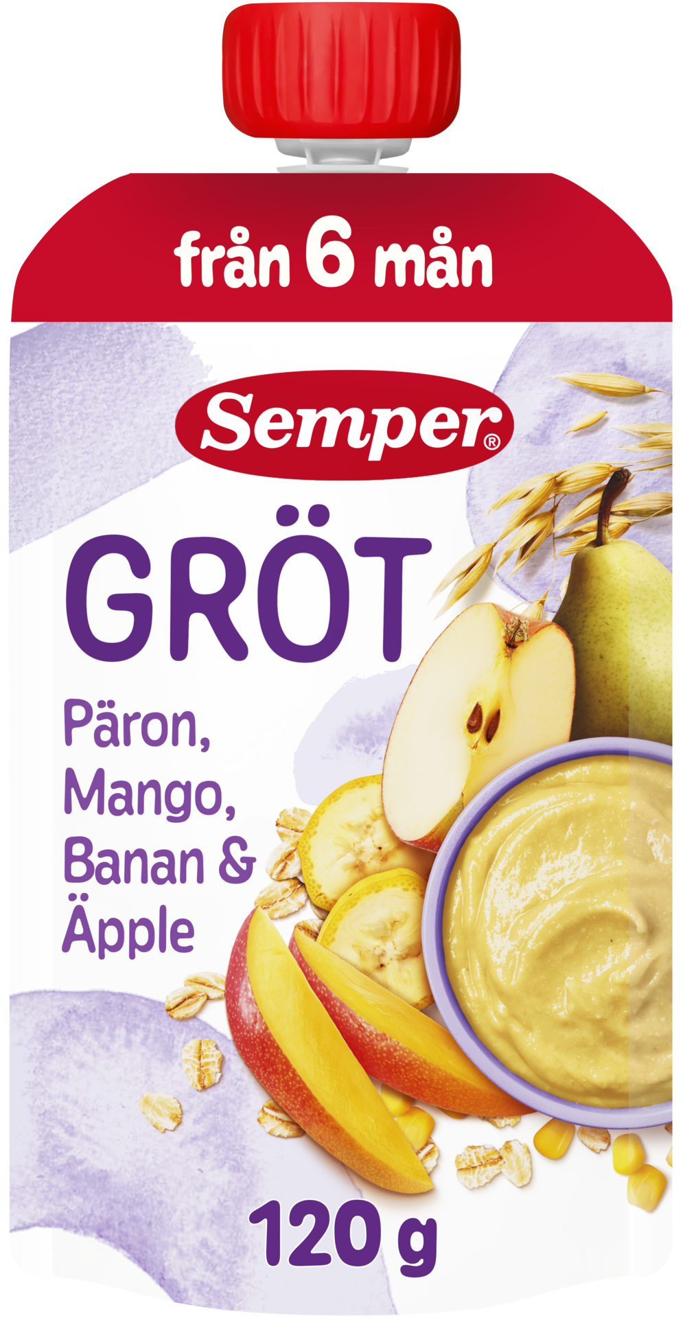 Semper Grötklämmis Päron & Mango 6 månader 120 g