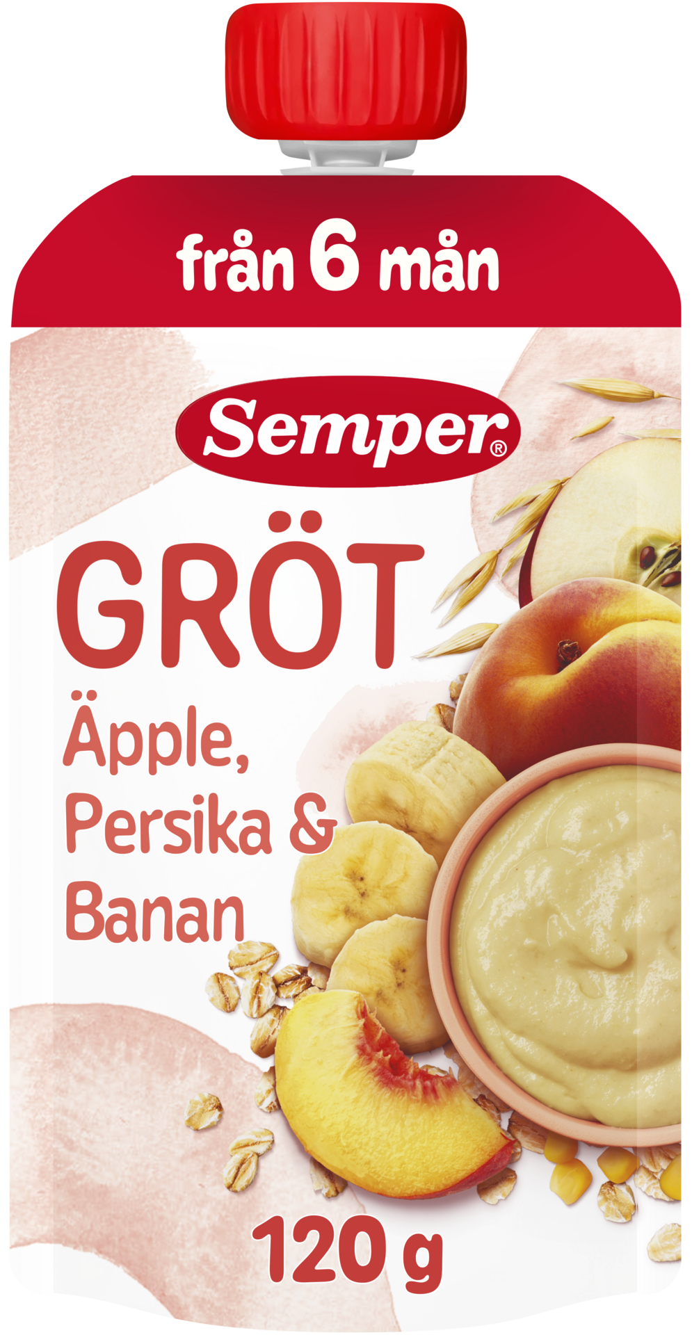 Semper Grötklämmis Äpple, Persika & Banan 120 g