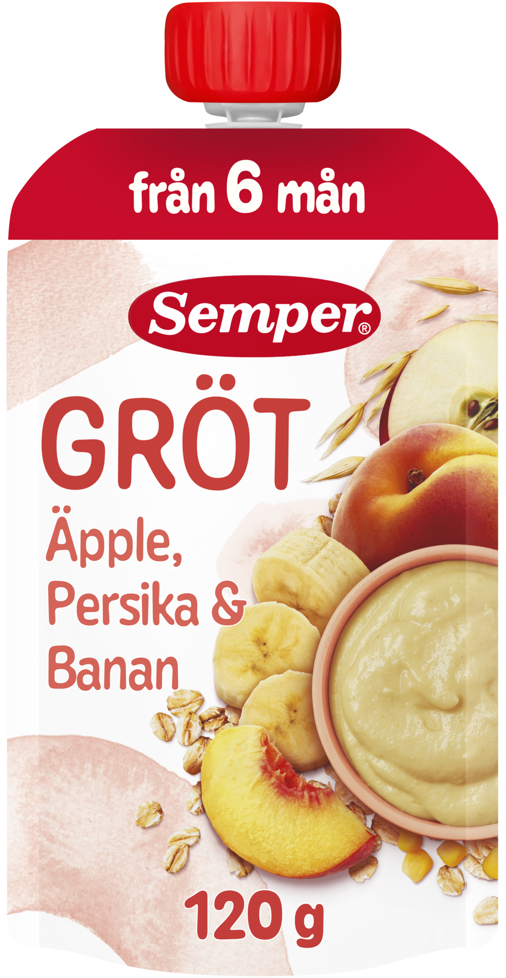 Semper Grötklämmis Äpple, Persika & Banan 120 g
