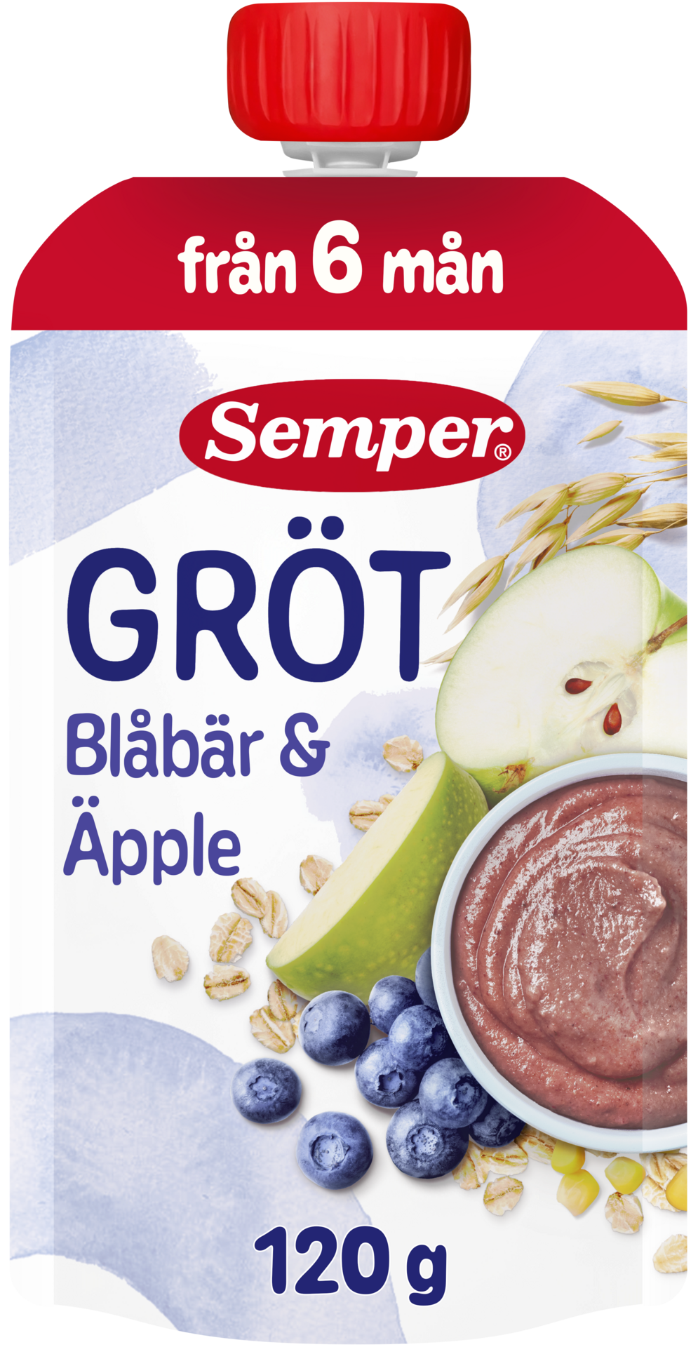 Semper Grötklämmis Blåbär & Äpple 120 g