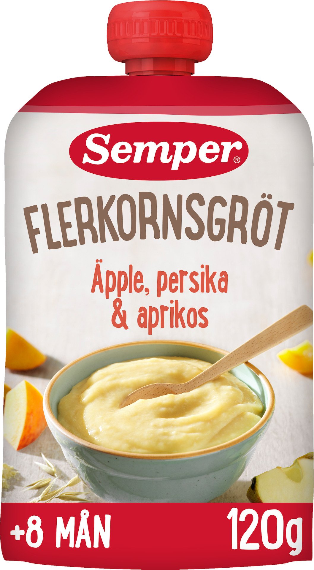 Semper Flerkornsgröt Äpple, persika & aprikos 120g