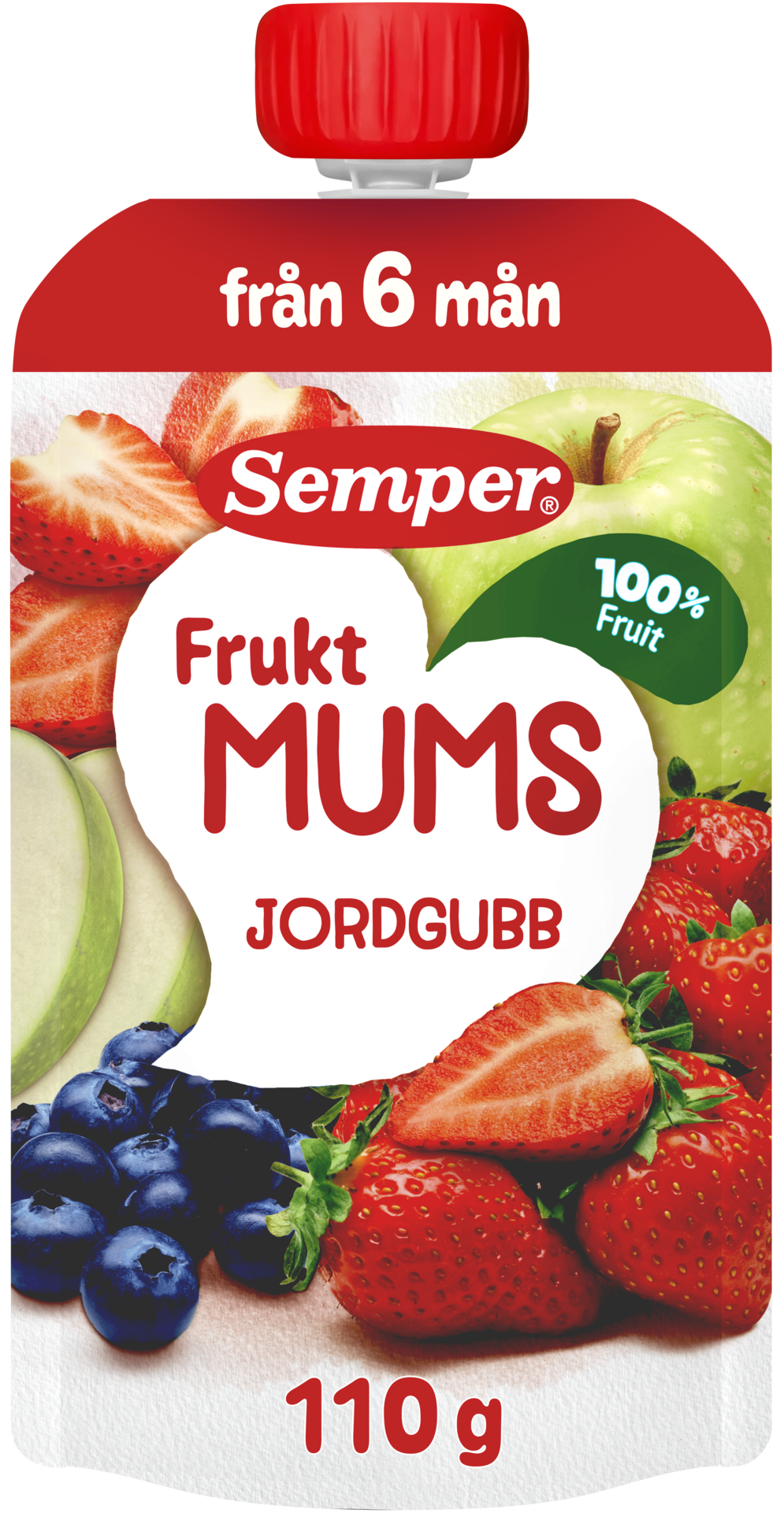 Semper Fruktmums Klämmis Jordgubb 110 g