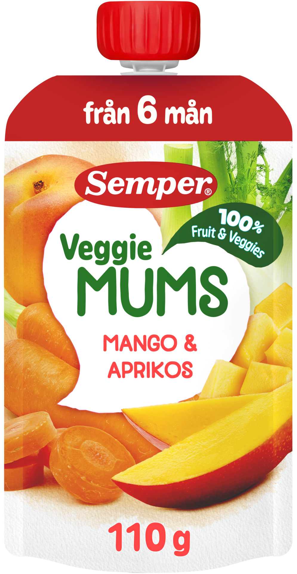 Semper Veggiemums Klämmis Mango & Aprikos från 6 månader 110 g