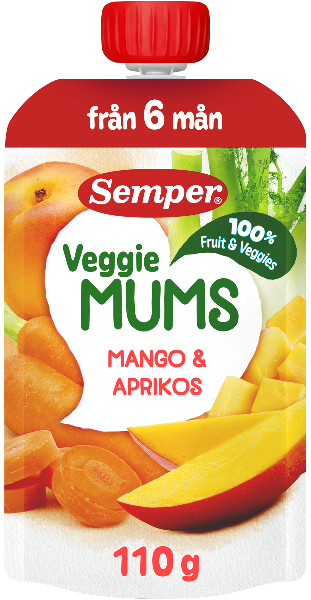 Semper Veggiemums Klämmis Mango & Aprikos från 6 månader 110 g