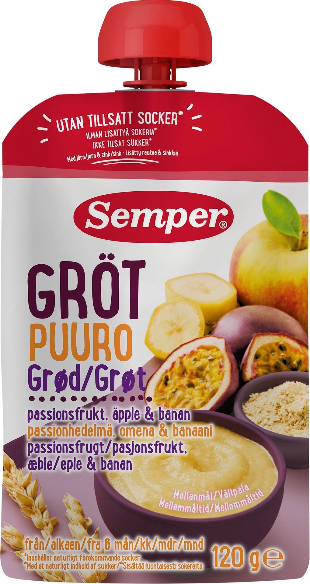 Semper Gröt Passionsfrukt 6 månader 120g