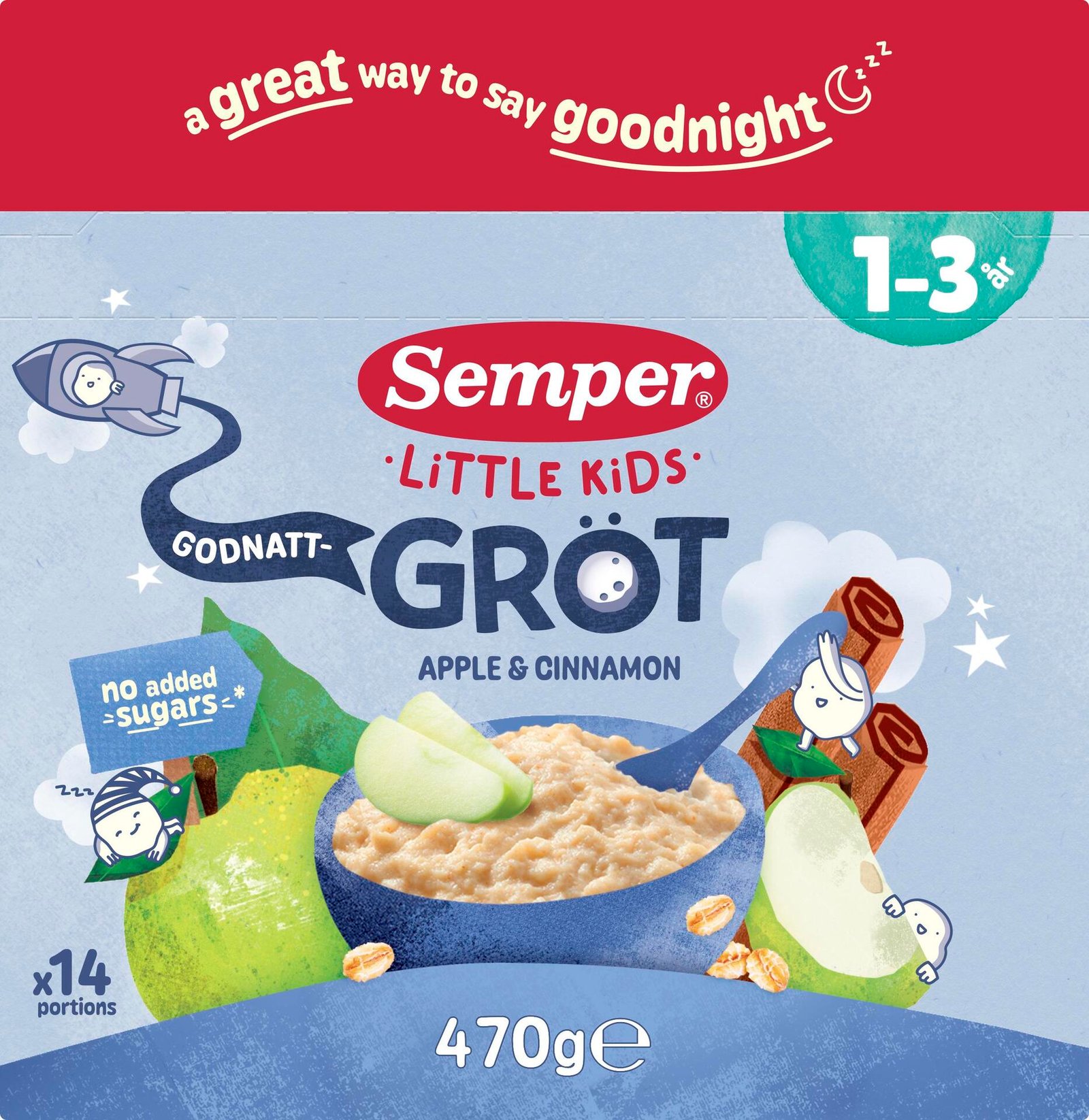 Semper Godnatt Gröt Äpple & Kanel 1-3 år